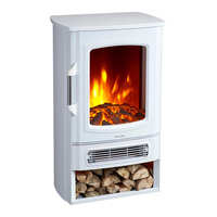 Cheminée électrique autoportante en métal à LED effet flamme, chauffage 2000W, télécommande et contrôle par application, pour usage domestique et hôtelier – Grande Vente au Royaume-Uni