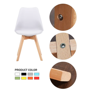 ชุดโต๊ะอาหารคาเฟ่ ดีไซน์คลาสสิกแบบสแกนดิเนเวียน ขาไม้สไตล์โมเดิร์น ผลิตจากพลาสติก PP - Product Image 4