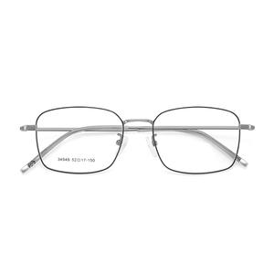 Voss Monture de lunettes carrée en métal unisexe 52-17-150, monture complète antidérapante, verres en résine - Product Image 1