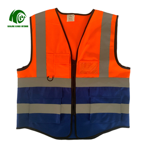 Harga pabrik rompi keselamatan reflektif visibilitas tinggi pakaian reflektif ritsleting Multi saku rompi reflektif - Product Image 3