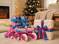 Patins à roulettes en ligne pour enfants YSMLE, pour garçons et filles, patinage professionnel pour débutants, patins à roulettes en ligne réglables à 3 roues