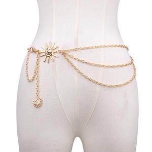 Cinturón de cadena de <span class=keywords><strong>cintura</strong></span> multicapa oro plata sol Luna cadena cinturón para mujer vestido cuerpo vientre Metal <span class=keywords><strong>cintura</strong></span> cadena - Product Image 5
