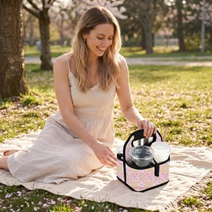 Bolsa Portavasos Personalizada con Asa, Organizador, Bolsa de Transporte de Neopreno para 4 Tazas de Café, Bolsa de Playa para Picnic, MOQ Bajo - Product Image 2