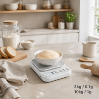 Báscula Digital de Cocina 3kg 10kg, Báscula para Alimentos de Alta Precisión con Pantalla LCD y Función de Tara para Hornear y Cocinar, Accesorio de Cocina OEM