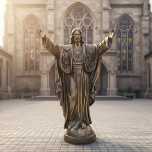 Escultura de Resina Personalizada, Realista, de Jesús con la Mano Extendida, Simboliza la Salvación, Simbolismo Religioso, Apta para Iglesias, 2025 - Product Image 1