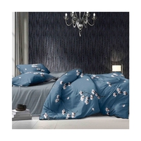 100% polyester tissu 130GSM maison housse de couette ensemble avec fleur imprimé couvre-lit 130GSM