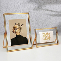 Support de Présentation Double Face en Verre Transparent et Métal pour Cadre Photo 6, 7 et 8 Pouces – Cadre d'Album Écologique Fait Main DIY