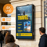 Máquina de visualización de información para exteriores con pantalla LCD IP66, comercial, popular, de pie, con alto brillo y función antideslumbrante.