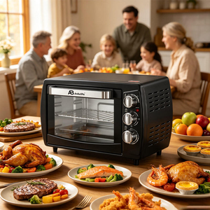 Forno Anbolife 18L con 4 Livelli di Regolazione, Elementi Riscaldanti, Piastra Interna Zincata, Doppio Vetro, Fornello Multifunzione e <span class=keywords><strong>Friggitrice</strong></span> <span class=keywords><strong>ad</strong></span> <span class=keywords><strong>Aria</strong></span> - Product Image 4