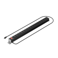 PDU professionnel à montage en rack, alliage d'aluminium, 19 pouces, multiprise pour armoire, 8/10/12 prises avec interrupteur, protection contre les surtensions, AC 10A/15A