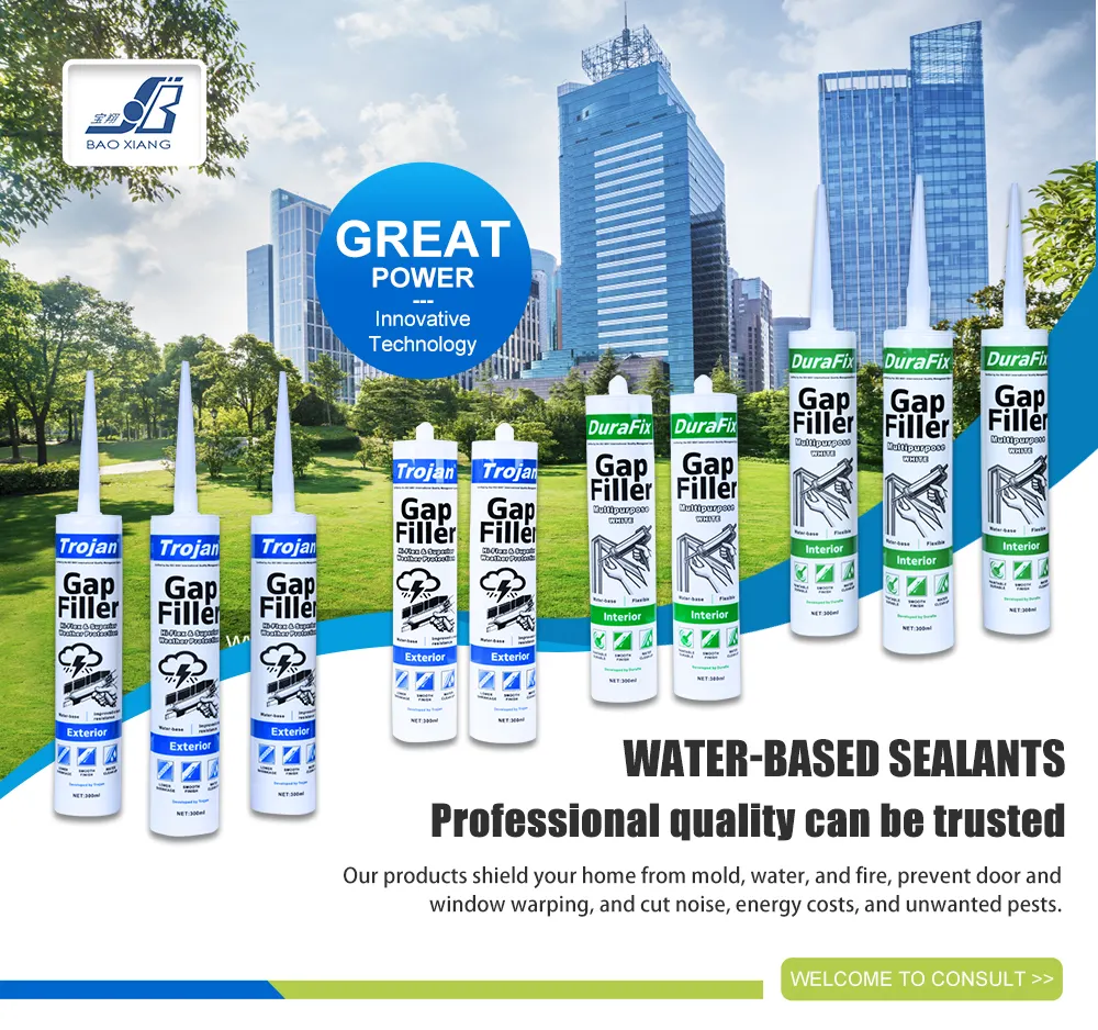 工場価格の水性ギャップフィラーシーリング接着剤接着剤シーラント優れた柔軟性ガラス水性接着剤シーラント接着剤
