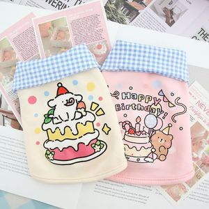 Cute Birthday Plaid Collar Cardigan For Cats Dogs <b>Small</b> Pets Short Style Polyester Vest - Product Image 1