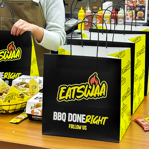 Custom <strong>Printed</strong> Logo Eco-Friendly Disposable Kraft Paper Bags for Burger Fries Fried Chicken &amp; Fast Food <strong>Packaging</strong> - Product Image 5