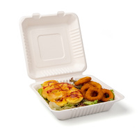 8 pouces Jetable biodégradable pulpe Clamshell à emporter à emporter boîte à lunch canne à sucre bagasse conteneurs alimentaires