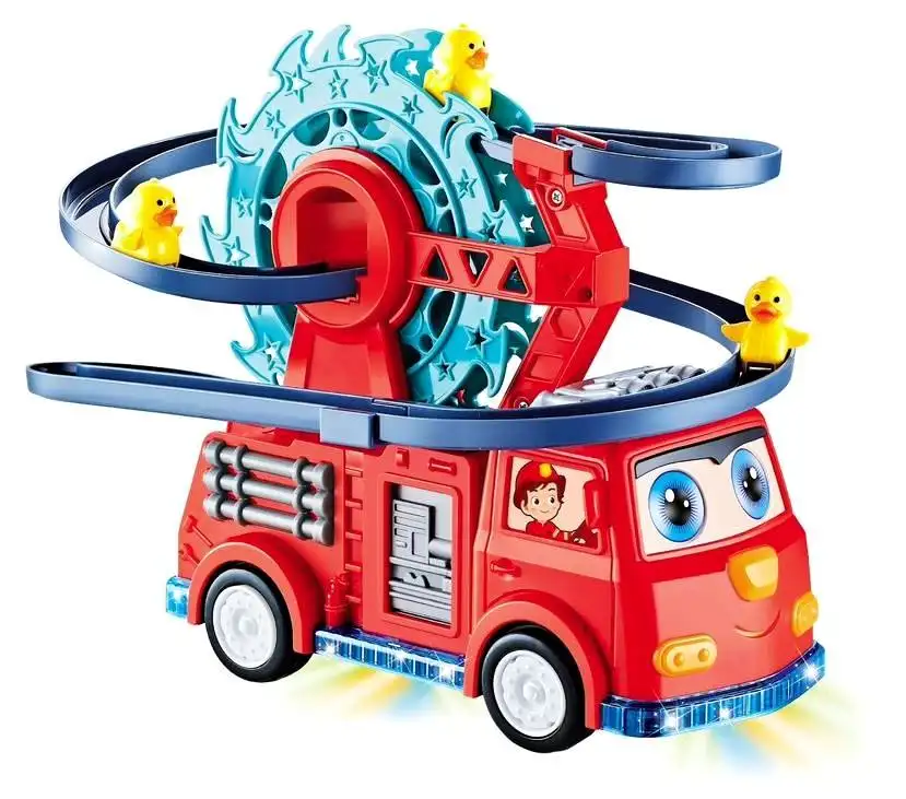 Kinder Feuerwehr auto Spielzeug mit Musik und Licht Universal Auto Feuerwehr auto Ente Race Electric Slide Track Toy