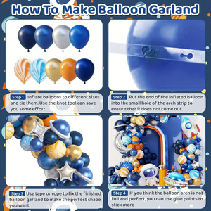 Set di 128 Palloncini in Lattice e Foil a Tema Astronauta e Razzo Spaziale per Decorazioni di <span class=keywords><strong>Compleanno</strong></span> per Ragazzi - Product Image 4