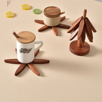 Lot de 4 dessous-de-plat classiques en bois, motif arbre, décoratifs, anti-brûlure, résistants à la chaleur, pour casseroles et tables