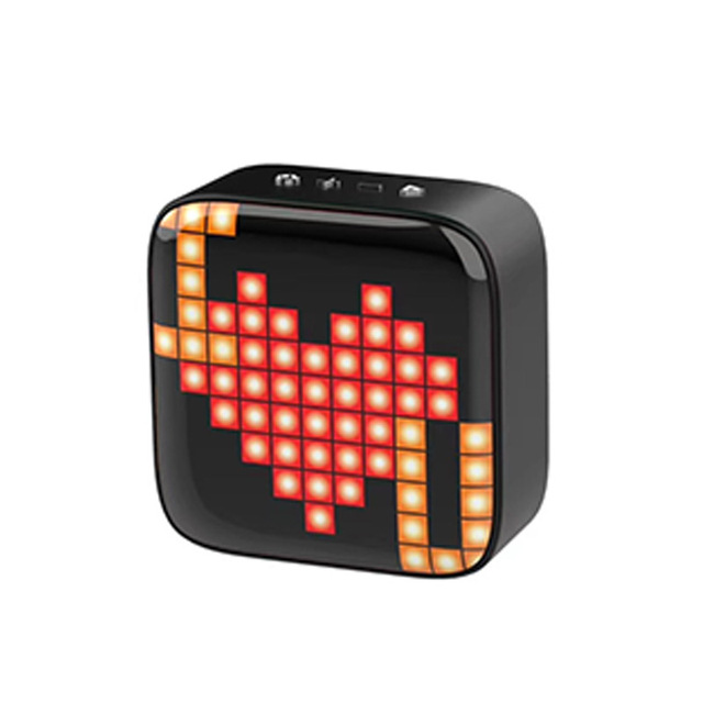 MY-683BT Box LED Creative BT Speaker TWS RGB Pixel Color Lights Wireless Retro Subwoofer Portable Stereo Card Gift Mini Cute