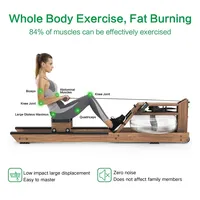 Máquina de Remo de Agua de Madera, Equipo de Gimnasio Profesional, Duradero y de Calidad, para Entrenamiento Cardiovascular