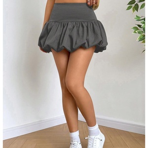 Falda de tenis vaquera transpirable y ecológica para mujer, con estampado, cintura natural, dobladillo con volantes, corte A, corta, informal, de verano - Product Image 6