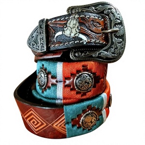 BS INTERNATIONAL High Quality Cow Hide Leather Vintage Skull Steel Buckle Eco-Friendly Lightweight Men's Belt India Long Lasting - Product Image 2