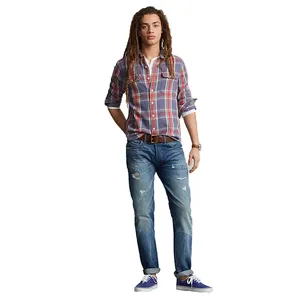 Factory Direct Sale Custom Logos And Designs Men's Flannel Plaid Shirts