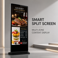 Écran publicitaire vertical 43/55/65 pouces, affichage LED tactile sur pied, lecteur promotionnel tout-en-un