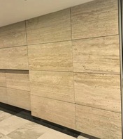 Panel Dinding Fleksibel Efek Travertine, Latar Belakang Lengkung Interior, Pelapis Dekoratif, Panel Komersial, Batu Fleksibel