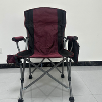 Chaise pliante de camping en métal de haute qualité, confortable, robuste et portable, avec coussin et porte-gobelet, pour la plage et le parc