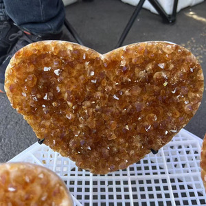 Brazil Citrine cụm đồ trang trí tự nhiên thô khối đá tinh thể quặng mẫu vật với Citrine tim thủ công tự nhiên - Product Image 4