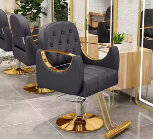 Sillón de Barbería y Salón de Belleza Giratorio, Ajustable, de Cuero de Lujo, Diseño Moderno para Estilistas y Tatuadores - Product Image 2