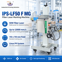 Machine de marquage laser à fibre IPS-LF50 F MG 50 Watt, machine de marquage laser pour bouteilles 1064nm 12000mm/s, emballage pour code de date, code QR