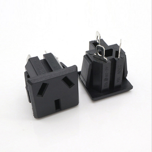 เต้ารับไฟฟ้า 10A 6A 3A 250V AC รุ่น AC-07 มาตรฐานอเมริกัน แบบเสียบการ์ด ชนิด Letter Socket รุ่น plum Socket - Product Image 3