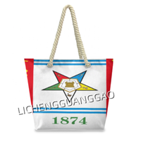 Sac fourre-tout en toile personnalisé OES Sororities, imprimé, avec poignées en corde épaisse, sac à main pour le shopping, sac fourre-tout quotidien pour femmes