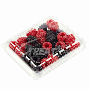 Op maat gemaakte groothandel wegwerp voedselveilige fruitverpakkingen voor onderweg, blister clamshell doosverpakkingen van PET plastic fruitcontainers - Product Image 1
