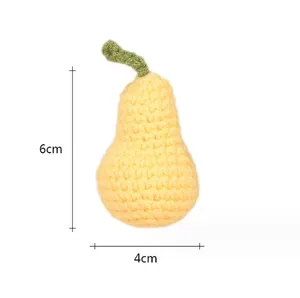 pear finished hand knitting knitting diy keychain package car pendant Big orange big pear