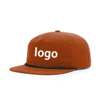 Casquette Trucker 5 Panneaux Vierge à Personnaliser avec Patch en Cuir Brodé et 256 Cordes