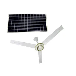 Plafonnier solaire avec ventilateur intégré, système de contrôle mural, 56 pouces, 12V DC