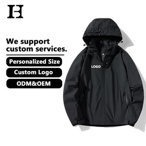 Chaqueta de Invierno para Hombre, Diseño Nuevo, Estilo Casual, Cortavientos, Logotipo Personalizado, Deportiva, Negra, con Capucha - Product Image 1