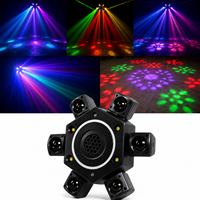 Equipo de Iluminación para Escenarios, Luz LED de Seis Brazos King Kong RGBW 4 en 1, Cabeza Móvil con Efecto Strobe, Láser para DJ, Ideal para Fiestas