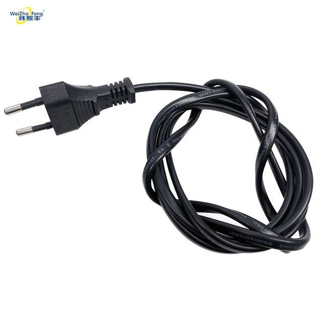 VDE Certified 2-Pin Prog CEE EU Plug 2.5A AC Power Cord IEC C7 Female End Europe Copper Wire Computer IP44