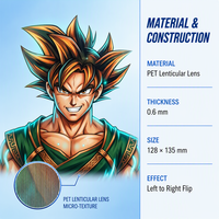 DBZ Son-Goku Anime pegatina impermeable dibujos animados cambio Flips calcomanías 3D lenticular movimiento pegatina para coche portátil refrigerador
