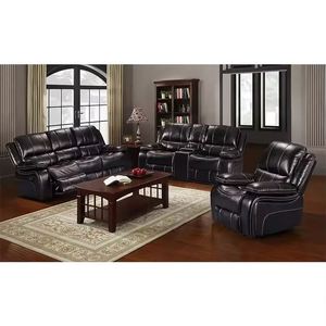 Frank Furniture Factory Direct Modern Luxury Premium Leather Massage <b>Cooling</b> Extendable Wood Frame Reclining Sofa Living Room - Product Image 3