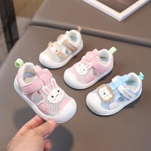 Nouvelles chaussures pour bébés filles de 1 à 2 ans, sandales à tige ouverte respirantes pour filles, chaussures de marche à semelle souple pour garçons - Product Image 1