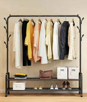 Support multifonctionnel pour vêtements, chapeaux, sol, simple, chambre à coucher, salon, organisateur de sacs, porte-vêtements
