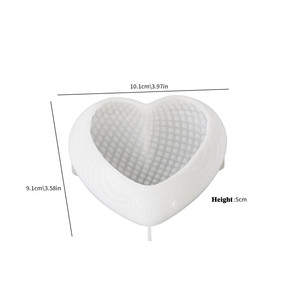 Grosir cetakan lilin hati cetakan silikon cetakan Resin cinta untuk dekorasi rumah cetakan Spiral gelombang untuk membuat lilin - Product Image 6