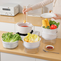 Panier de drainage transparent multicouche en plastique PET épaissi pour le lavage des légumes et des aliments domestiques