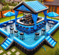 Piscine à eau gonflable extérieure personnalisée tente de pub de fête dans le jardin installations d'amusement aquatique piscine à bar gonflable