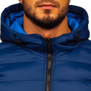 Veste d'hiver matelassée à capuche pour homme, fermeture éclair, coupe-vent, vêtement d'extérieur décontracté, rembourrage en polyester, coupe classique - Product Image 6