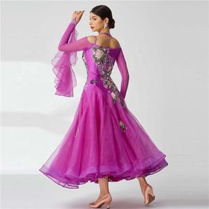 B-2047 <span class=keywords><strong>de</strong></span> baile <span class=keywords><strong>de</strong></span> salón <span class=keywords><strong>de</strong></span> gama alta, vestido <span class=keywords><strong>de</strong></span> malla <span class=keywords><strong>de</strong></span> manga estándar, disfraces <span class=keywords><strong>de</strong></span> competición, vestido moderno y liso personalizado - Product Image 6